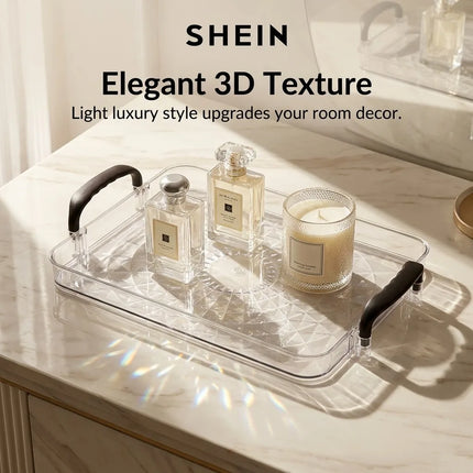 Clear PET Vanity Organiser Tray with Handles