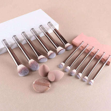 ProBlend 12-Piece Makeup Brush Set with Sponges & Powder Puff