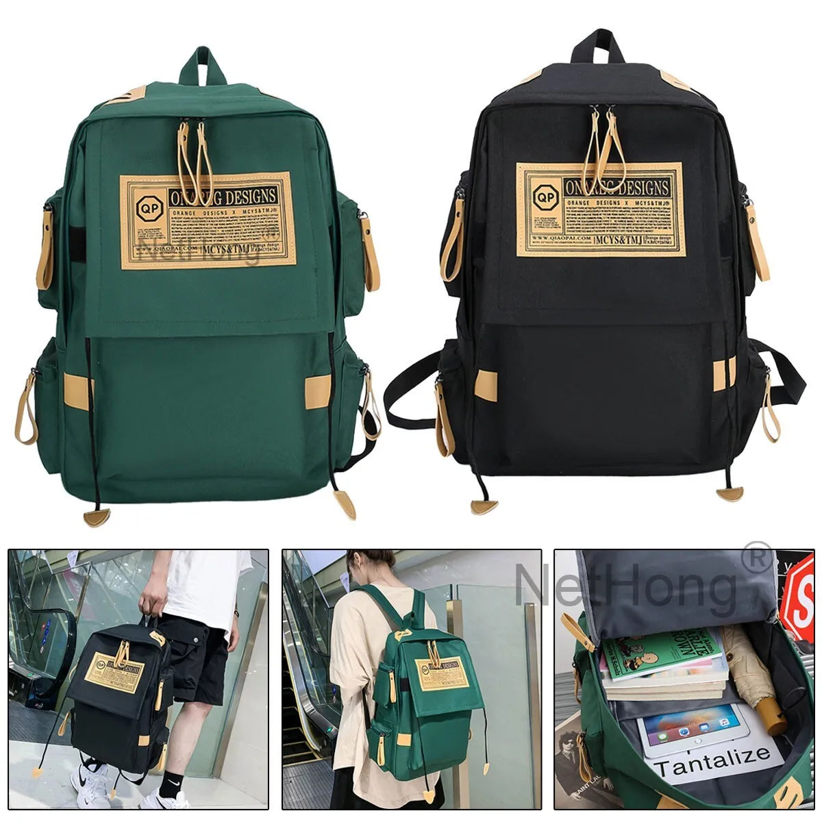 Men&Women Laptop Backpack Waterproof Large Rucksack Travel School Bags