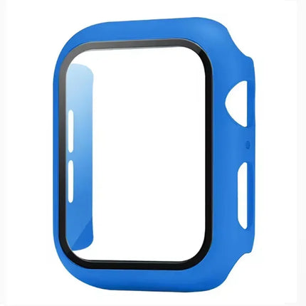 OKEYWOW Apple Watch tempered glass screen protector for Series 10-3 SE, fits 38mm to 46mm models, showcases protective screen covering.