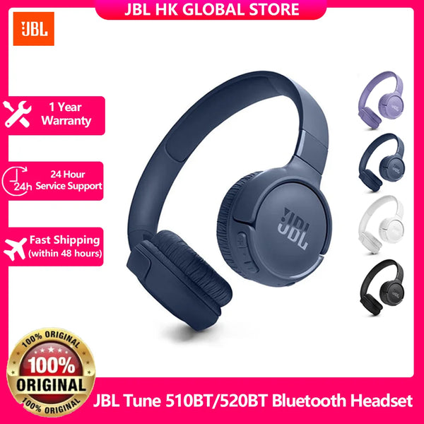 JBL 100%Original TUNE -520BT/510BT Boys and Girls Bluetooth Wireless Headphones, Music Sports Headphones with Microphone