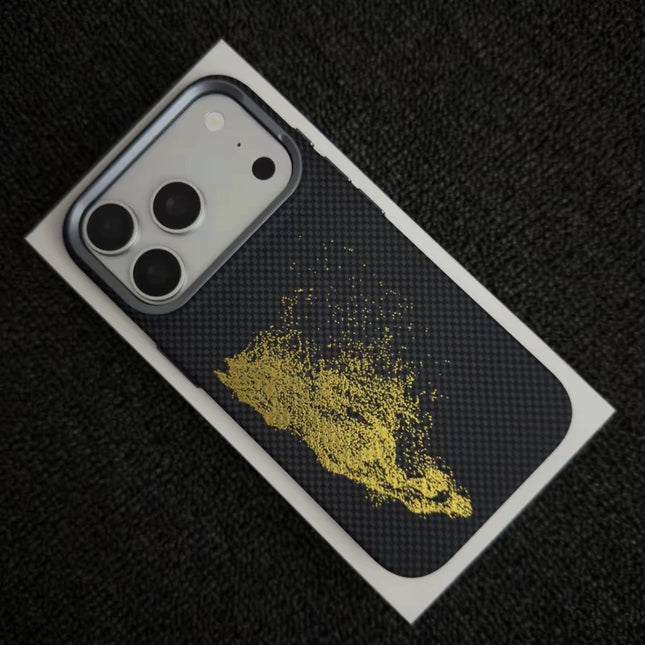 Abstract Horse MagSafe Case for iPhone Carbon Fiber Armor Wireless Charging Cover