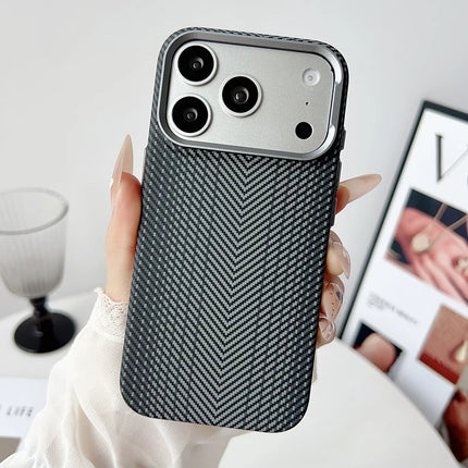 StealthForge Carbon Armor Case for iPhone 17/16/15 Pro Max Ultra-Thin Alloy Lens Cover