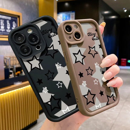 OKEYWOW iPhone silicone case with star design for iPhone 11 to 17 Pro Max, shockproof soft cover in vibrant colors