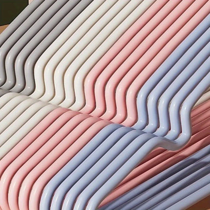 Set of 20 metal clothes hangers from OKEYWOW, heavy-duty anti-slip space-saving hangers for closet organization.