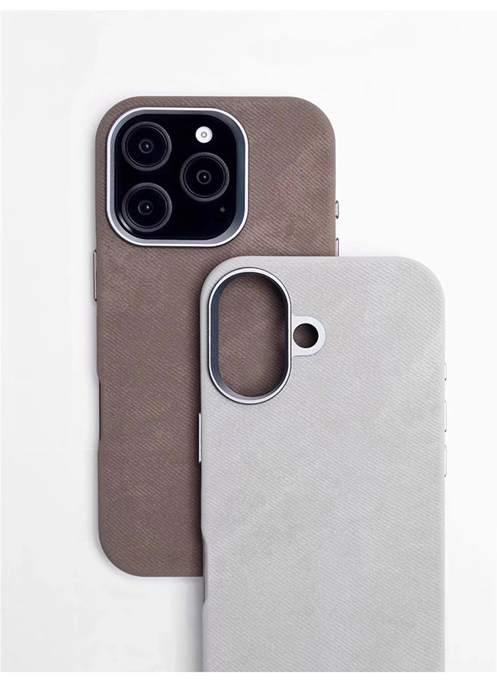 Luxury Fiber Leather Shockproof Case for iPhone 12–17 Series (Pro/Pro Max/Plus) – MagSafe Magnetic Wireless Charging Back Cover