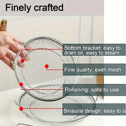 Stainless Steel Mesh Strainer Basket for Frying & Washing Food