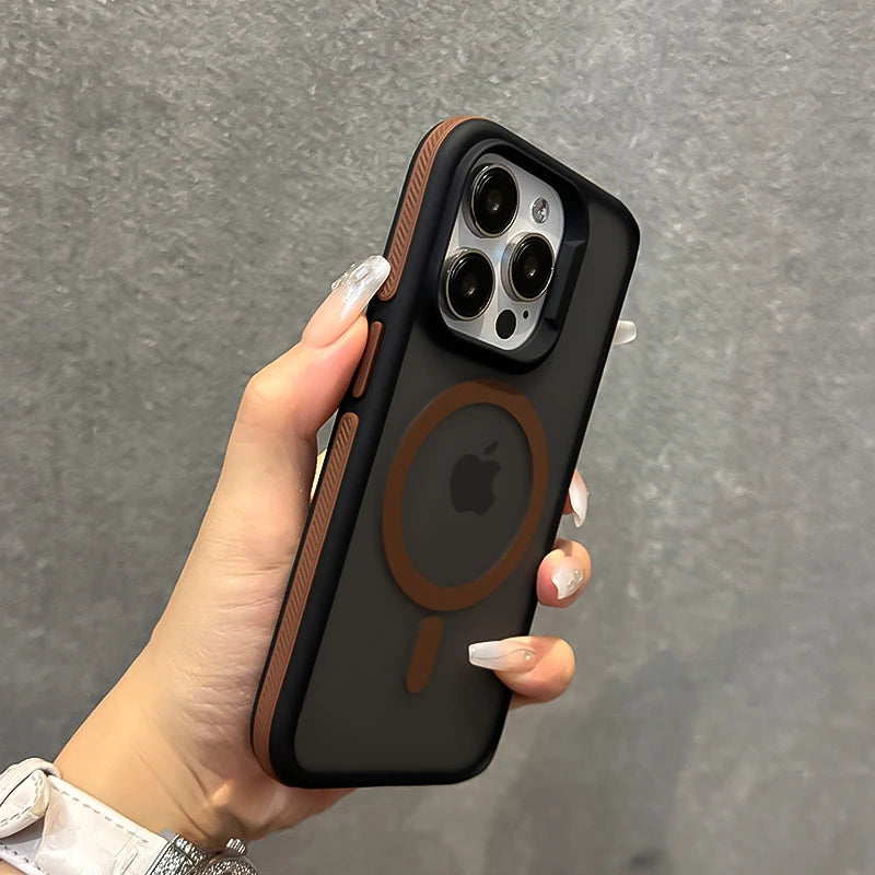 Shockproof Color Bumper Armor For Magsafe Case For iPhone 16 15 14 Plus 13 12 11 Pro Max Hybrid Wireless Charge Clear Cover