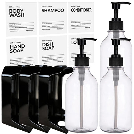 ClearWall 2/3 Chamber Shower Dispenser for Shampoo & Body Wash
