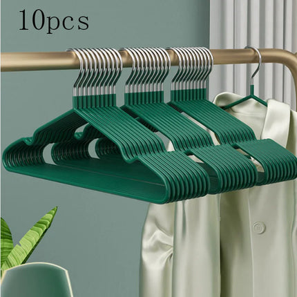 HomeNest 10pcs Plastic Clothes Hanger Non Slip Portable Closet Space Saver Rack