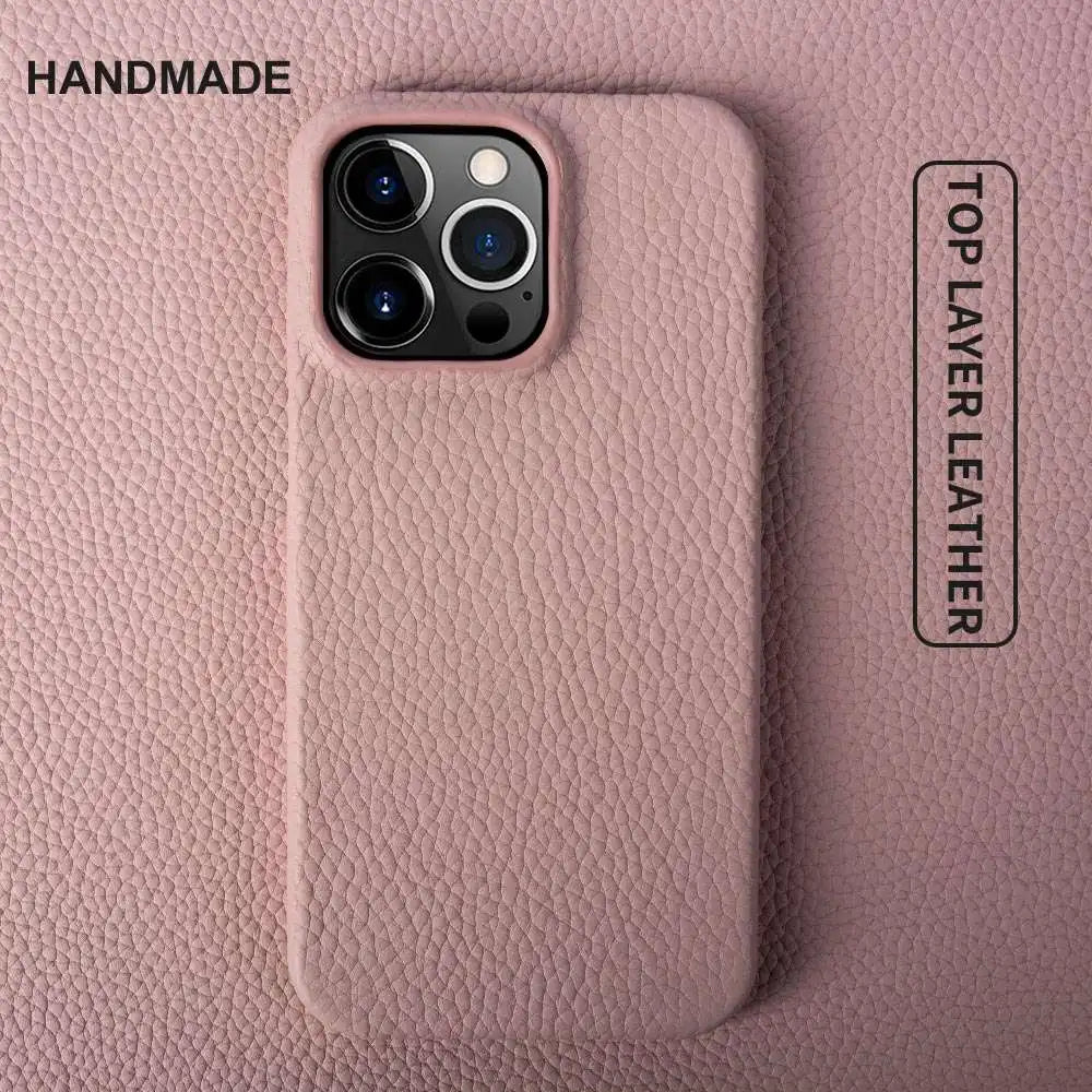 Luxury Genuine Leather Business Phone Case for iPhone 11/12/13/14/15 Pro Max.