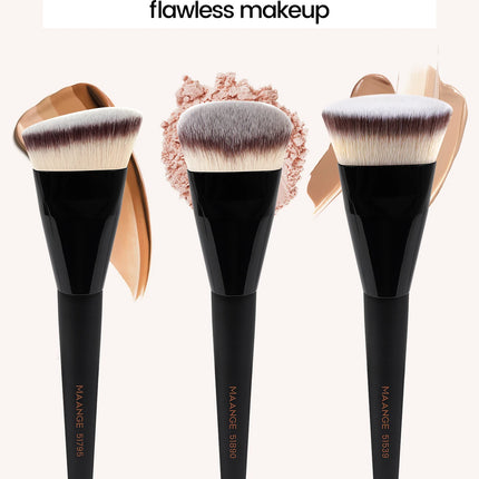 Velora Beauty 3pcs Makeup Brush Set Angled Flat Head Foundation Brush Soft Bristles with Box