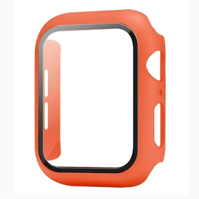 OKEYWOW Apple Watch tempered glass screen protector for Series 10 to 3, 38mm to 46mm sizes, showing the clear protective layer.