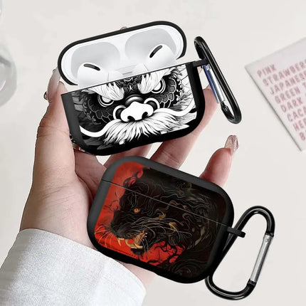 AirPods Pro Case Dragon Lion Cover for AirPods 1/2/3/4 Protective Earphone Case