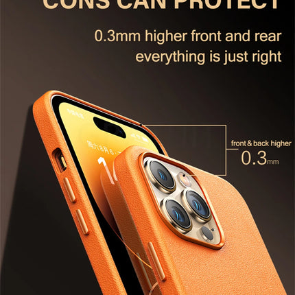 LuxeMag Leather Case for iPhone 15/14/13 Pro Max Plus Mini MagSafe Wireless Charge Animated Cover