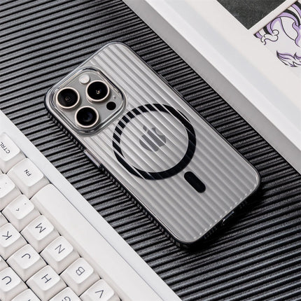 Corrugated Clear MagSafe Case for iPhone 17/16/15/14/13/12 Pro Max Matte Hard Cover