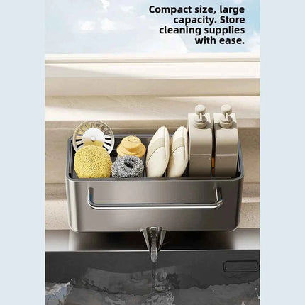 Stainless Steel Sink Storage Rack with Suction Cup Sponge Holder