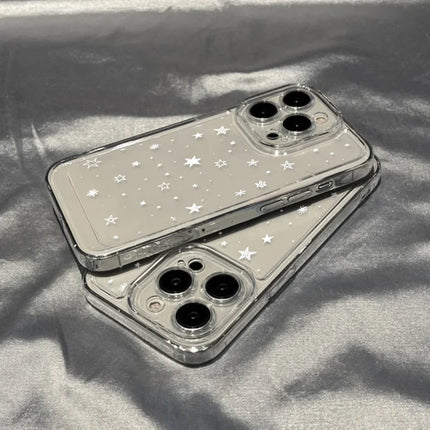 OKEYWOW iPhone star silicone shockproof case for iPhone 12, 13, 14, 15, 16, XR, XS, SE, soft cover with star design