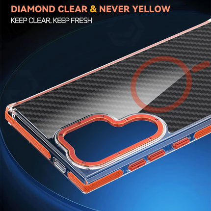 Carbon Fiber MagSafe Armor Case for Samsung Galaxy S26/S25/S24/S23 Ultra Plus A55/A53 Shockproof Cover