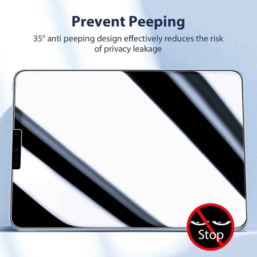 Privacy Glass Screen Protector for iPad Pro 12.9, 11 (6th), 12, 9 (9th), 10th Gen, 10.9: Protect Your Privacy with Anti-Peeping Film for iPad Air (5, 4, 3), Mini 6, 10.2