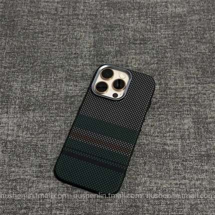 OKEYWOW iPhone 16/15 Pro Max mountain relief carbon MagSafe case with shockproof hard PC, camera protection, and rugged design