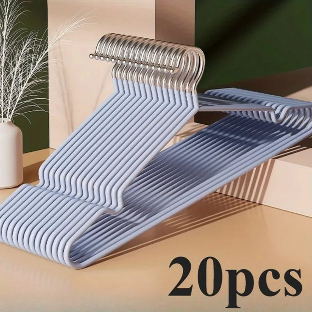 Set of 20/30 heavy-duty metal clothes hangers with anti-slip design, space-saving closet hangers by OKEYWOW.
