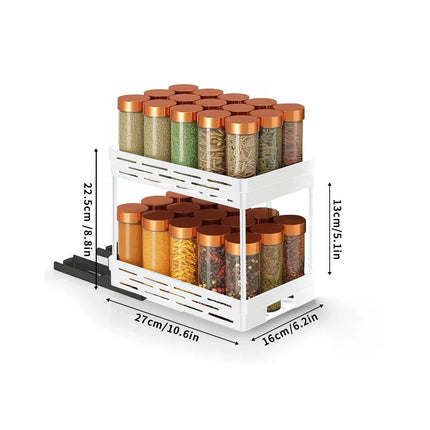 2-Tier Pull-Out Kitchen Storage Rack with Large Capacity