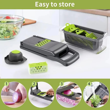 MultiPrep 14 in 1 Vegetable Chopper Slicer Dicer Kitchen Tool Set