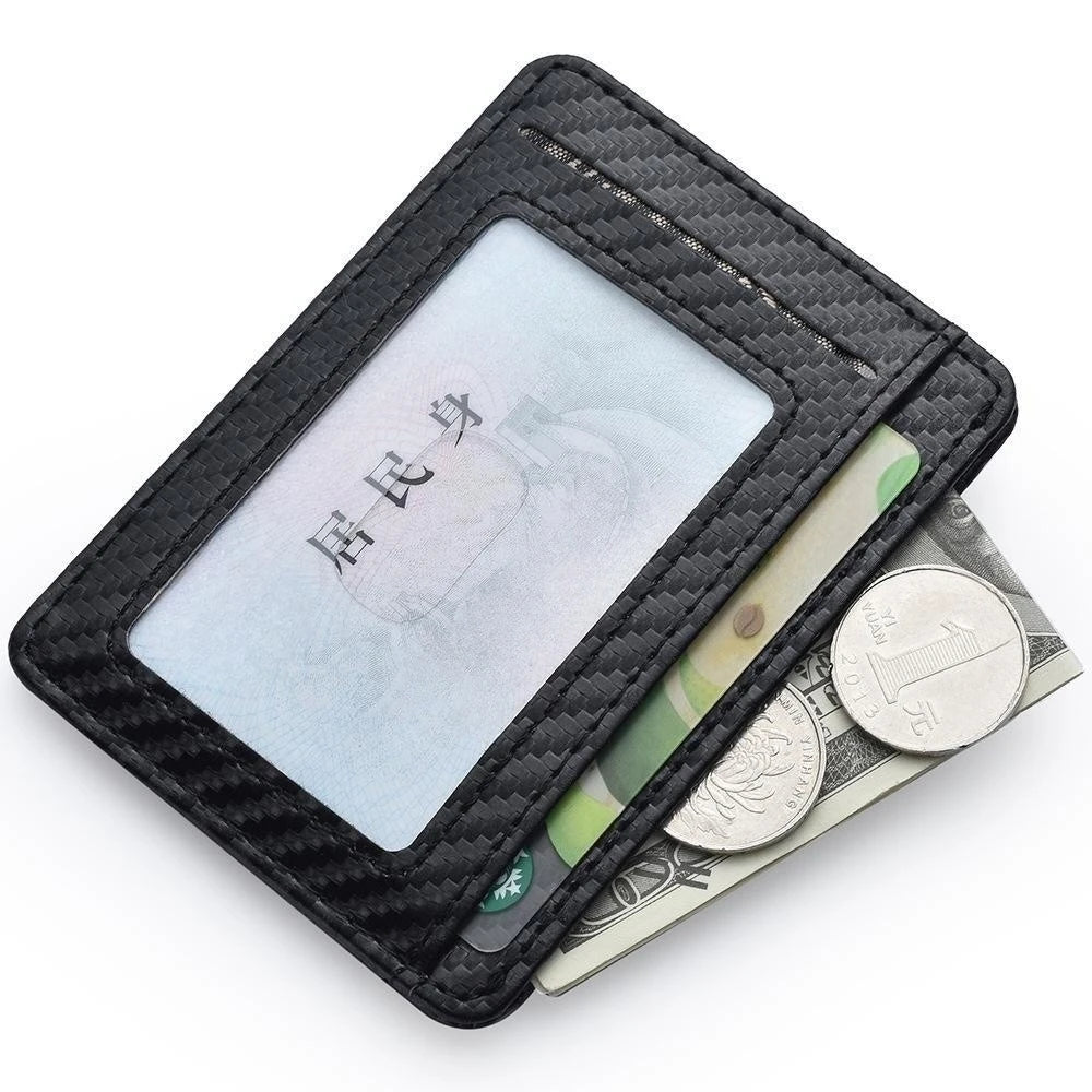 RFID Blocking Men's Slim Leather Wallet: Minimalist Front Pocket Credit Card Holder, Portable Design