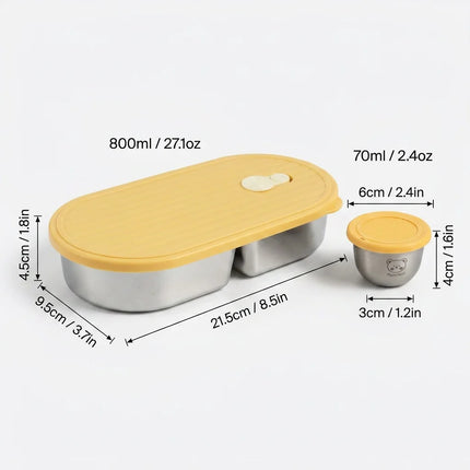FreshSeal Stainless Steel Bento Lunch Box with Sauce Container