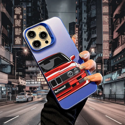 OKEYWOW iPhone BMW E34 case with laser-etched design, shockproof PC and TPU cover for iPhone 17, 16, 15, 14, 13, 12, 11 Pro Max, XR, XS