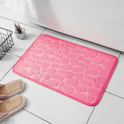 StoneWeave Embossed Fiber Anti Slip Mat Pebble Style Carpet Bathroom Living Room Floor Rug