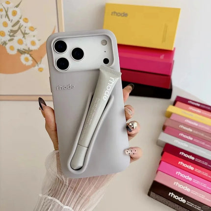 LipCase Silicone Phone Case with Lipstick Holder for iPhone