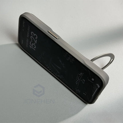Soft Rubber MagSafe Case for iPhone 16/15/14/13/12 Pro Max Carbon Fiber Metal Bracket Cover