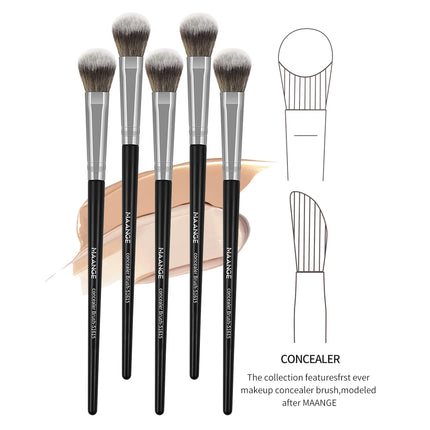Velora Beauty 5pcs Makeup Brush Set Foundation Concealer Contour Blush Soft Fiber Tools