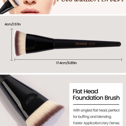 Velora Beauty 3pcs Makeup Brush Set Angled Flat Head Foundation Brush Soft Bristles with Box