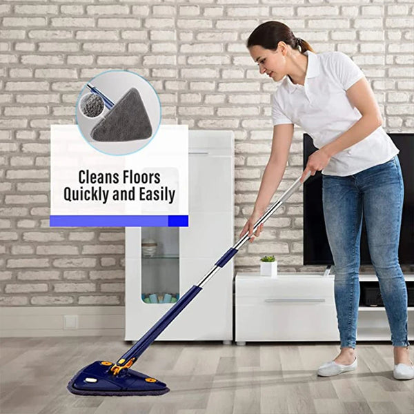 Introducing the UNTIOR Telescopic Triangle Mop: Experience 360° Rotatable Spin Cleaning with Squeeze Mechanism, Ideal for Wet and Dry Use. Enhance Your Home Cleaning with Superior Water Absorption Floor Tools.