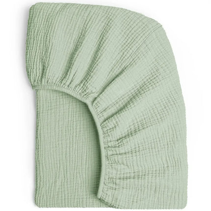 Soft muslin cotton baby fitted sheet by OKEYWOW, breathable solid color crib sheet for newborns, snug and comfortable bed cover