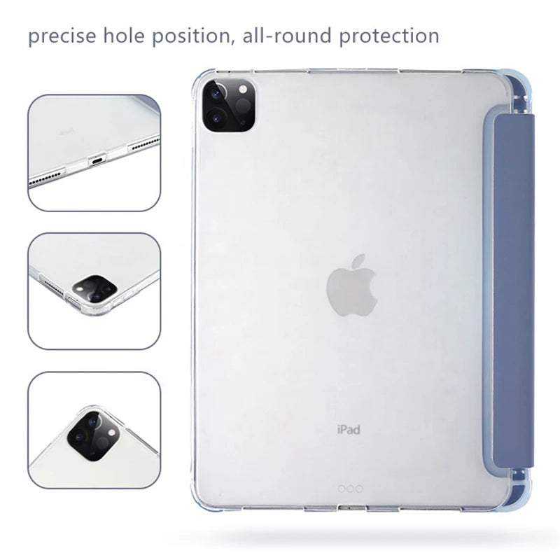 TPU Soft Case for iPad 10th Generation, Pro 12.9 Cover, Mini 6: Cases with Pencil Holder, Smart Pro 11 Accessories - Protect Your Device with Style and Functionality