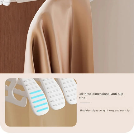 Set of OKEYWOW wide shoulder non-slip clothes hangers in a closet, available in 5, 15, 25, or 35 pieces for space-saving organization.