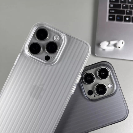 OKEYWOW iPhone titanium stripe shockproof case with metal buttons for iPhone 16/15/14/13 Pro Max and Plus models