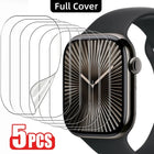OKEYWOW Apple Watch screen protector HD film for Series 10-7 SE Ultra 2, 40mm to 49mm size, shown in clear view on a smartwatch.