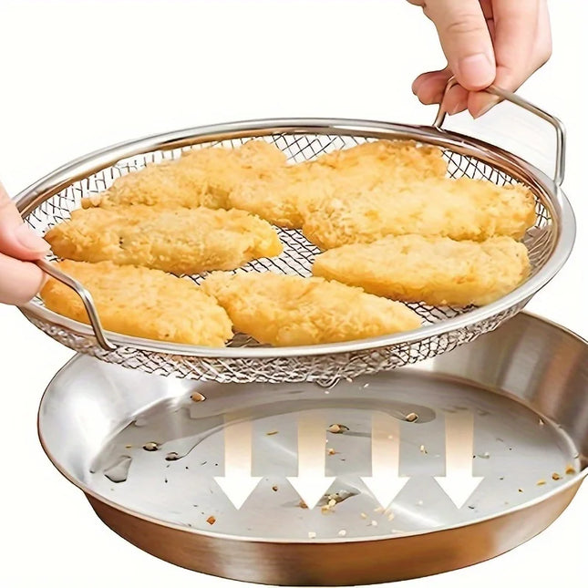 Stainless Steel Mesh Strainer Basket for Frying & Washing Food