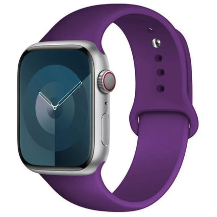 OKEYWOW Apple Watch silicone sport band for Series 9, Ultra, SE, 3, 2, 1 in 38mm to 49mm sizes, flexible and comfortable strap