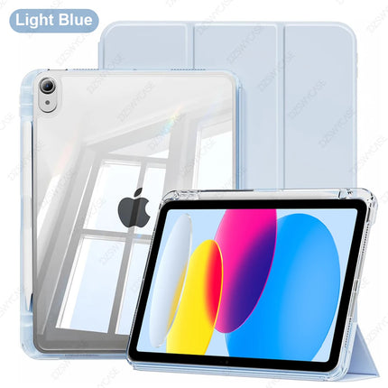Clear iPad Case with Pencil Holder Air 11/13 M2 M3 Pro 11/12.9 M4 10th/11th Gen Cover