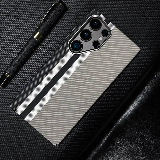 Carbon Fiber Metal Lens MagSafe Case for Samsung Galaxy S25/S24/S23 Ultra Shockproof Cover