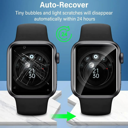 OKEYWOW Apple Watch screen protector HD film for Series 7, 8, SE, Ultra 2, 40mm to 49mm, showing a close-up of the film on a watch face
