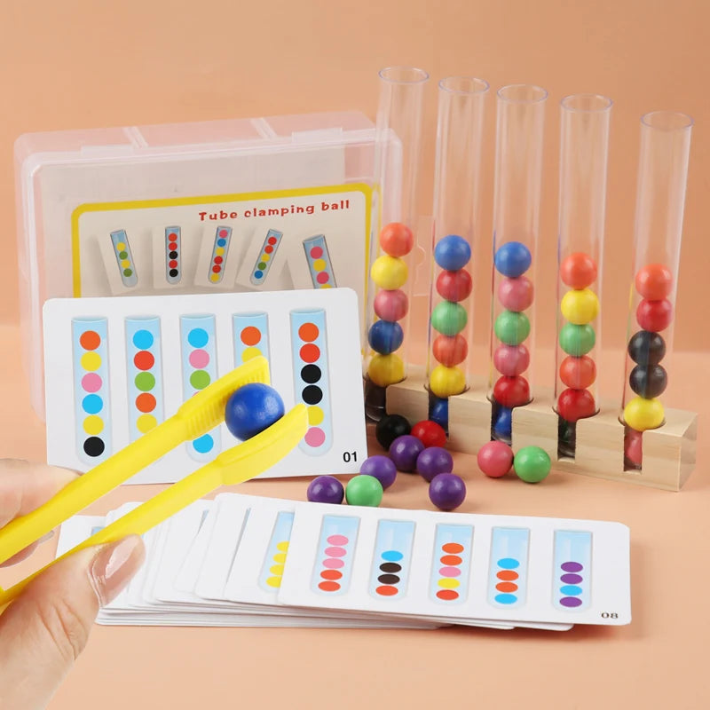 Clip Beads Test Tube Toys For Children Logic Concentration Fine Motor Training Game Montessori Teaching Aids Educational Toy