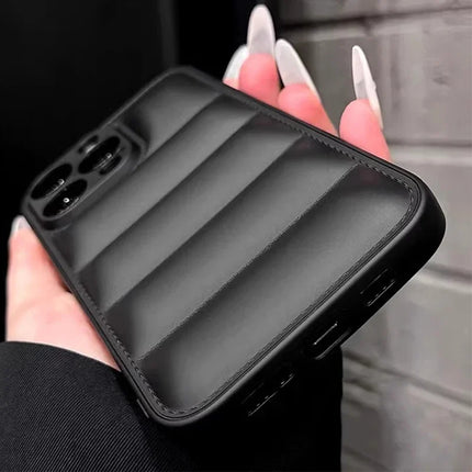 Color Puffer Silicone Case for iPhone Shockproof Soft Back Cover