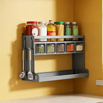 Pull Out Kitchen Spice Rack Organizer with Seasoning Boxes